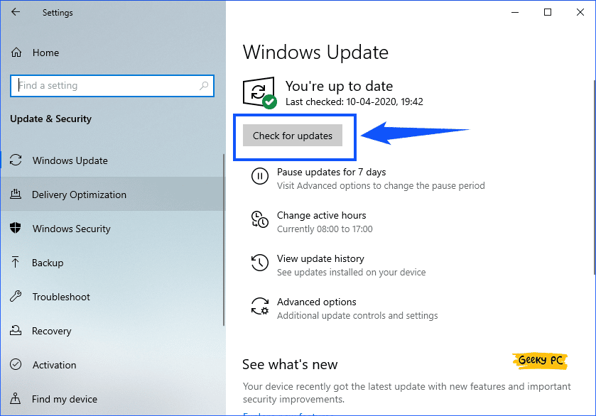 Check windows update