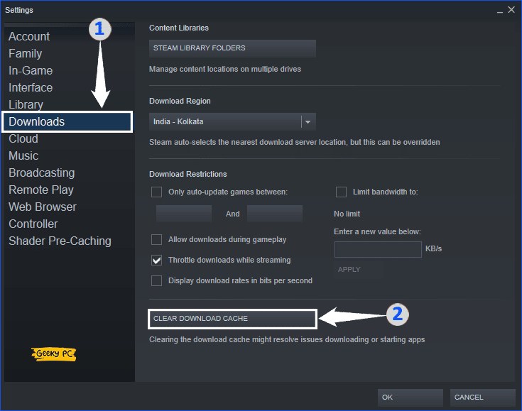 Clear Download Cache In Steam