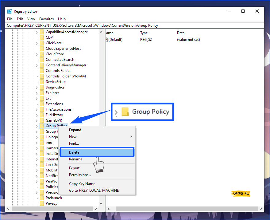 Delete Group Policy