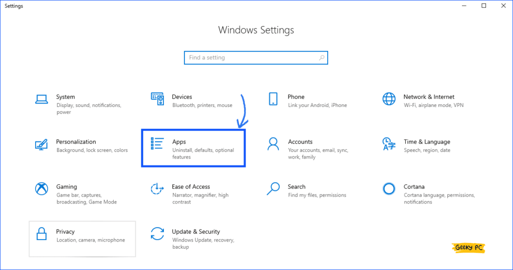 Windows Setting App
