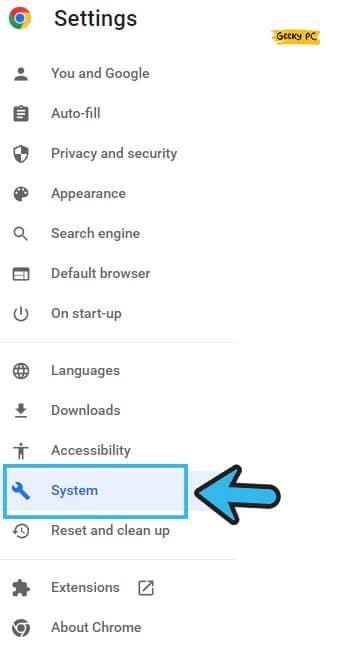 Chrome System Option