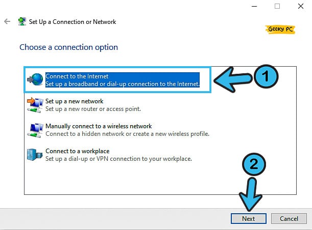 Connect to the Internet Under Network Setup