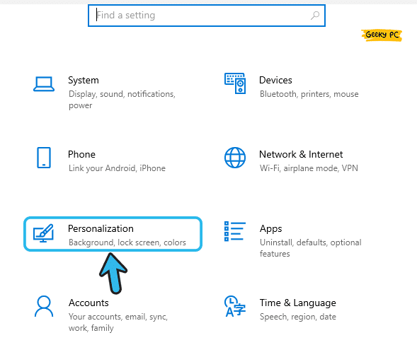 Windows Personalization option